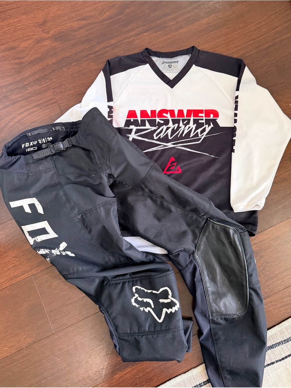 Fox Riding Pants & Answer Racing Jersey Kids Motocross Set